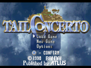 Tail Concerto title screen for Playstation